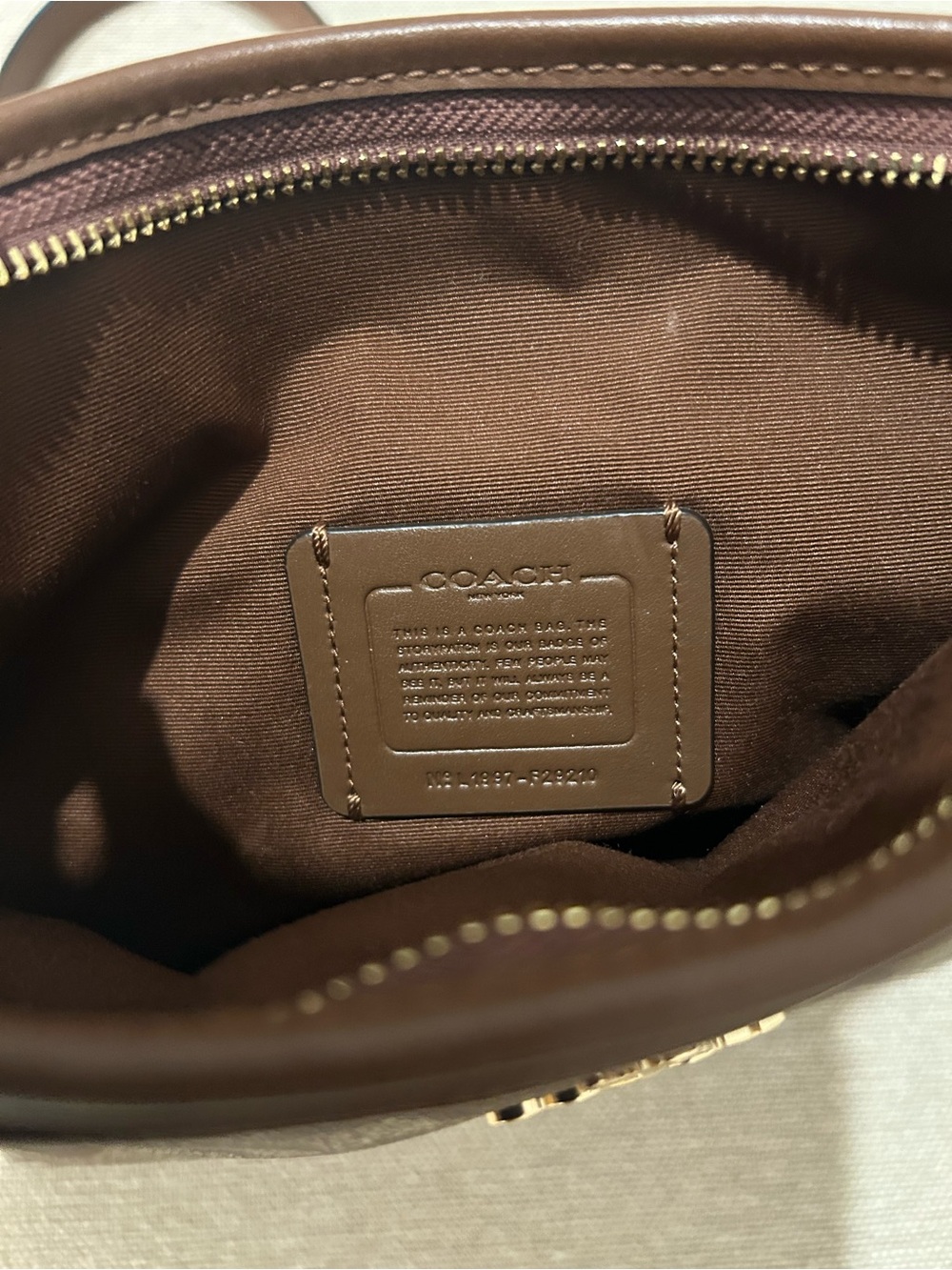 Coach Brown Signature Jacquard Crossbody Bag - Picture 3 of 3